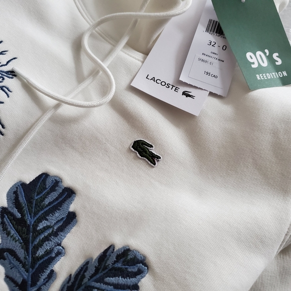 LACOSTE Drawstring-Collar Herbal-Print Sweatshirt - Picture 13 of 13